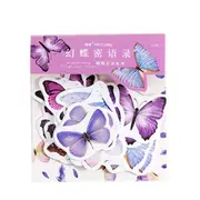 45 Pcs/bag Butterfly Flower Language Series Creative Hand Account DIY Decor Collage Material Stickers