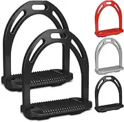 KAADUU Horse Stirrups Horse Riding Stirrups, Safety Stirrup, Silver Equestrian English Riding Protection Saddle, Knee Ankle Stress Pain Relief, Stirupps 1 Pair 4.75"