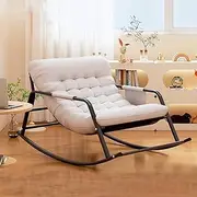 Glider Rocker Upholstered Rocking Chairs,Modern High-Back Upholstered Rocking Chair,Living Room Lounge Chair,for Living Room Bedroom Offices