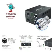Gigabit Ethernet Media Converter, SingleMode Dual LC Fiber to Ethernet RJ45 C...