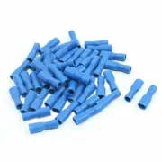 A● 50pcs Blue Rewirable Spade Connector Insulated Crimp Terminal 16-14AWG Wire