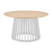 Design Square Calandra Classic Round Tea Coffee Table 90cm White/Oak