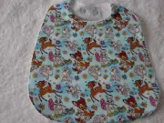 Bambi Blue Baby Bib Cotton Front Towelling Back Handmade