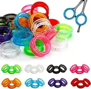 80-Piece Scissors Finger Rings Professional Dog Grooming Scissors Accessories for Dog Hair Cutting, Ergonomic Pet Shear Finger Ring Thumb Inserts Grips for Comfortable and Precise Grooming