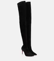 [Christian Louboutin] Christian Louboutin Kate Botta 85 suede over-the-knee boots AU 4 black