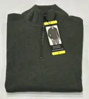 Banana Republic Men's Waffle Quarter Zip Pullover, Green, Size S