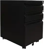 Home Office Steel Filing Cabinet with Lock, Under Desk Drawer Cabinet, with Movable Table, Small Low Cabinet for Furniture Storage
