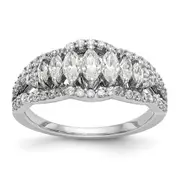 14K White Gold Real Diamond Band