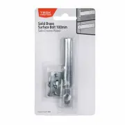 3 X Taskmaster 100mm Satin Chrome Surface Bolt