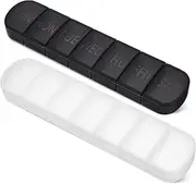 2Pcs Weekly Medication Organizer Lightweight Travel Pill Container with Individual Compartments for Daily Use Portable Case Transparent for Easy Medication