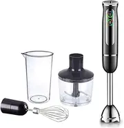 Electric Hand Blender Kit, Immersion Blender Handheld, Whisk, Egg Beater, Measuring Beaker for Everyday Cooking