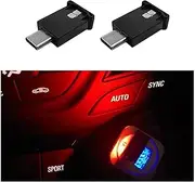 Sylvil 2 PCS USB Type C LED Ambient Light, 8 Colors RGB Dynamic Gradient Brightness Interior Atmosphere Lamp, Mini Adjustable Car Accessories Replace Lighting Parts for Home Laptop