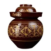 Ceramic Pickling Jar with Airtight Lid, Traditional Chinese Fermenting Crock ...