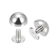10x6mm Screw Back Rivets Solid Round Head Leather Studs Silver Tone 20 Sets