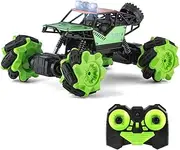Stunt Car Toy - Side Drift Skidding Rock Crawler Alloy Climbing Remote Control Car - 1/20 Scale RC Truck with Light - 2.4GHz