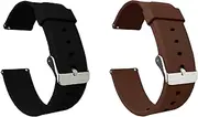 [ONE ECHELON] Quick Release Watch Band Compatible With Armani Exchange Drexler Axt2000 Silicone Watch Strap with Tang Buckle, Pack of 2 (Black and Brown)