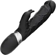 9” Realistic Rabbit Vibrator Dildo Clit Clitoris G-spot Stimulation, Rechargeable Large Wand Adult Sex Toys Female Vibrators with Powerful Dual Motor, Adult Sex Toy (Black)
