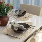 PVC Table Mat Leaf Placemats for Dining Table Kitchen Mats - Set of 4