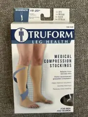 Truform Stockings Knee High Open Toe: 15-20 mmHg M BLACK