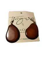 Amiga Tagua Nut Earrings - Chestnut