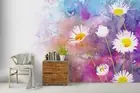 3D Watercolor Daisies Wallpaper Wall Mural Removable Self-adhesive 84