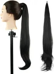 Hair Extension Pony Tail Flexible Pretty Hair Ponytails Hairpieces Wig (Black)