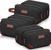 [Eccliy] 6 Set Groomsmen Gifts Men Toiletry Bags Men's Travel Shaving Kit Bathroom Bags Water Resistant Toiletry Case for Wedding Groomsman Proposal Gift Travel Accessories(Black)