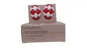 Vintage 1987 Avon Sunsations Pierced Earrings - Spectator Red