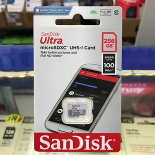 SanDisk Ultra MicroSDXC microSD 256G 256GB TF 100MB 高速傳輸 記憶卡