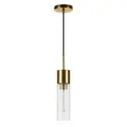 MEYER & CROSS Lance 1-Light Brass Pendant Light with Seeded Glass Shade