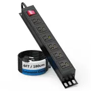 6 Outlet Power Strip, Metal Mountable Power Strip Surge Protector, Heavy Duty...