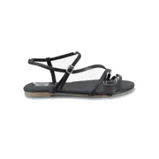 Sash Flat Strappy Sandal Black