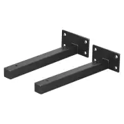 Floating Shelf Brackets, 2pcs 8"(200mm) Wall Mounted Shelf Supports, Black