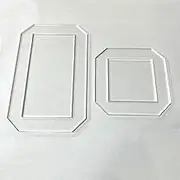 SPANSEE 2 Sets Quilting Templates, Quilting Supplies, Sewing Templates, Quilting Rulers, 5" x 2.5" Rectangle and 2.5" Square, Quilting Templates for DIY Quilting Sewing Crafts