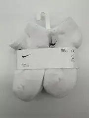 NEW 6 PAIR PACK NIKE KIDS SOCKS ANKLE / NO SHOW LIGHT WEIGHT MSRP $16.00 WHITE