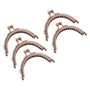 5Pcs Metal Purse Frame, 3.35" Retro Arch Kiss Lock Clasp Frame, Red Bronze