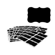 Chalkboard Labels Stickers, Reusable Large Size Sticker Erasable Smooth Rectangle Label Waterproof Blackboard Chalk Board Liquid Black 5x3.5cm