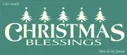 Joanie Stencil Christmas Blessings Tree Star Country Cabin Lodge DIY Craft Signs