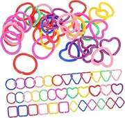 HONITANO 100Pcs Colorful Geometric Linking Rings for Boy Girl Educational Chain Links for Creativity Shape Color Recognition for Home and Classroom Play