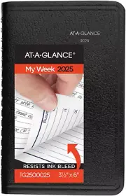 AT-A-GLANCE 2025 Planner, Weekly, 3-1/2 X 6", Pocket Size, Hourly, Dayminder, Bl