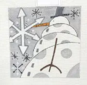 Ditto Winter Snowman and Snowflakes Handpainted Needlepoint Canvas