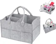 Baby Diaper Caddy Organizer Foldable Felt Nursery Tote Storage Bin Portable Car
