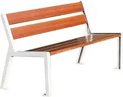 Outdoor Park Bench 59.0 Inch Outdoor Park Chair, Outdoor Terrace Bench Hardware Flat Noodles Seat and Backrest, Cast Aluminum Patio Garden Bench