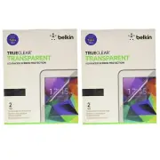 2x BELKIN TRUCLEAR SCREEN PROTECTOR FOR SAMSUNG GALAXY TAB 4 10.1 2 PK F8M873BT2