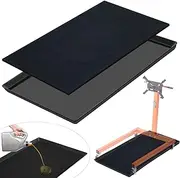 Uiifan 35 x 22 Inch Oil Drip Pan Compatible with 1, 250 lb Rotating Engine Stand Oil Drip Tray with Square No Splatter Pad Plastic Oil Drain Pan for Car Automotive Transmission Garage Driveway, Black