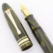 Lotus Everest OS Fountain Pen - Yellow Ripple Ebonite, Chrome Trim, JoWo 6 Nibs