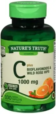 Nature's Truth C 1,000 mg Plus Bioflavonoids & Wild Rose Hips Coated Caplets 100