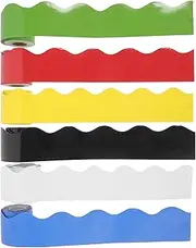 Angoily 6 Rolls Border Bulletin Board Message Bulletin Board Borders Cute Decorative Push Adhesive Whiteboard Letter Cable Clip Surround Wall Protector Tie-dye Bulletin Board Border Paper