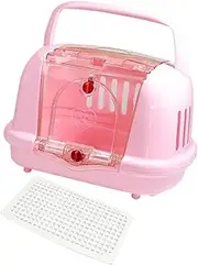 LeeQinersw Portable Dog Crate for Cats, Lightweight Travel Carrier with Ventilation, Pink