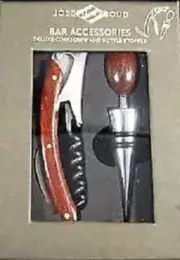 Joseph Abboud Bar Accessory Set Boxed Corkscrew & Bottle Stopper